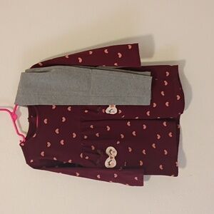 Koala Kids Maroon Heart Dress + NWT grey leggings